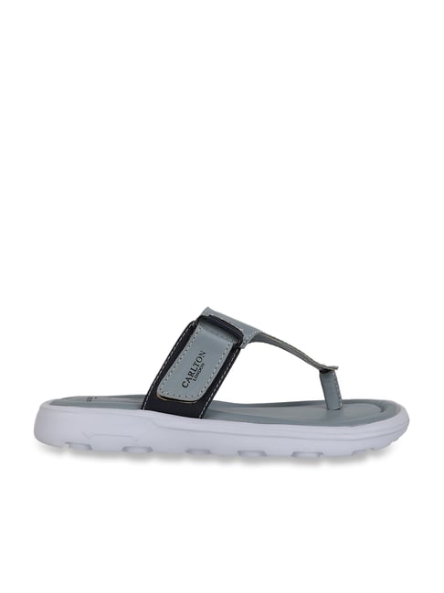 Carlton London Women's Steel Grey T-Strap Sandals