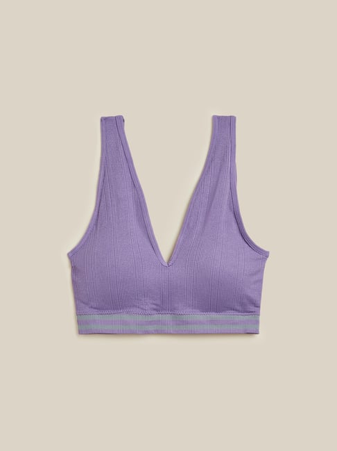 Superstar by Westside Lilac Purple Plunge Sports Bra Price in India