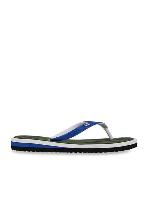 Carlton London Women's Blue & Olive Flip Flops