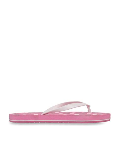 Carlton London Women's Pink & White Flip Flops