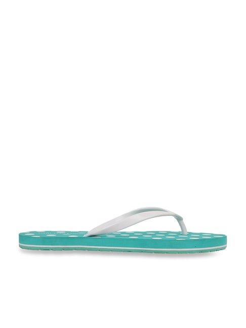 Carlton London Women's Green & White Flip Flops