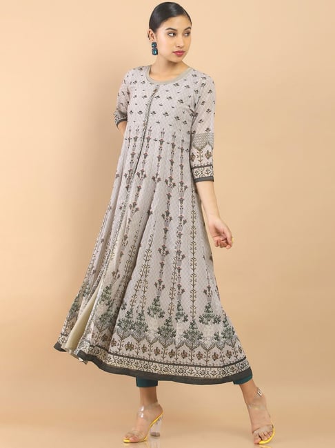 Soch Grey Printed Flared Kurta Price in India