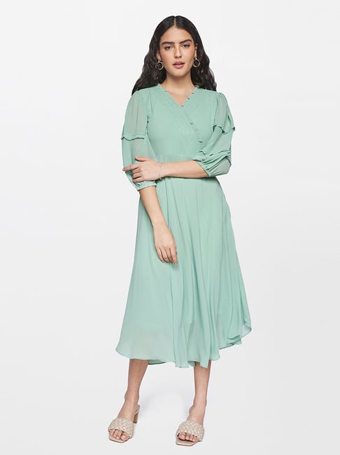 AND Green Regular Fit Dress Price in India