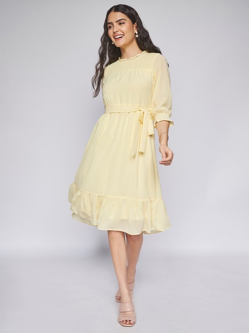 AND Yellow Regular Fit Dress Price in India