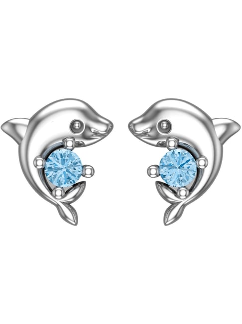 JewelMaze Austrian Stone Silver Plated Stud Earrings ( assorted design