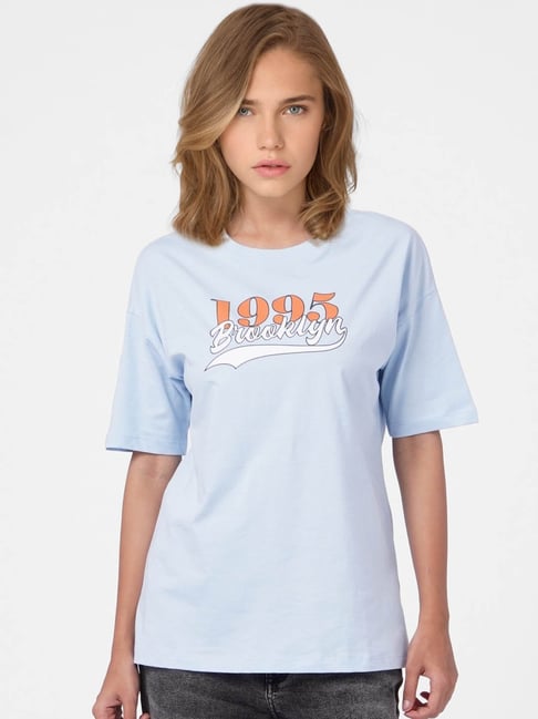 Only Light Blue Graphic Print T-Shirt