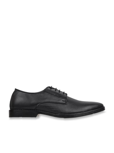 Carlton London Men's Pitch Black Derby Shoes