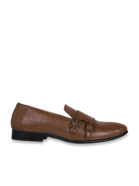 Carlton London Men's Tan Monk Shoes