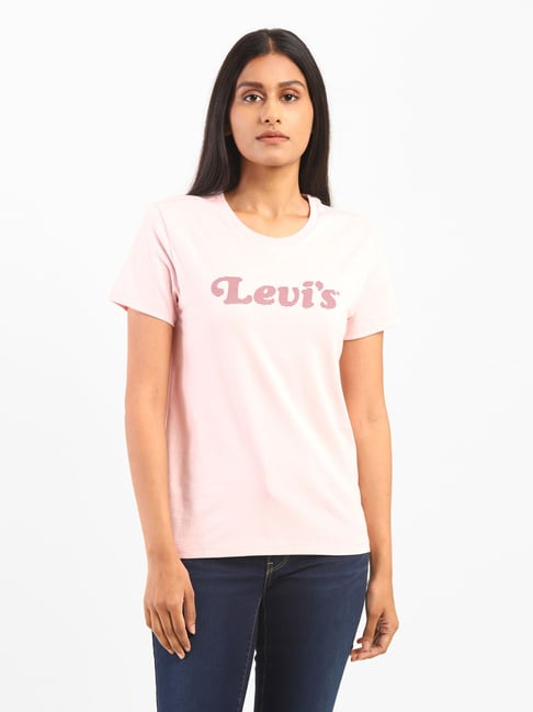 Levi's Pink Graphic Print T-Shirt Price in India