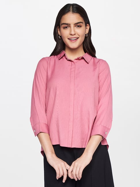 AND Pink Regular Fit Shirt Price in India