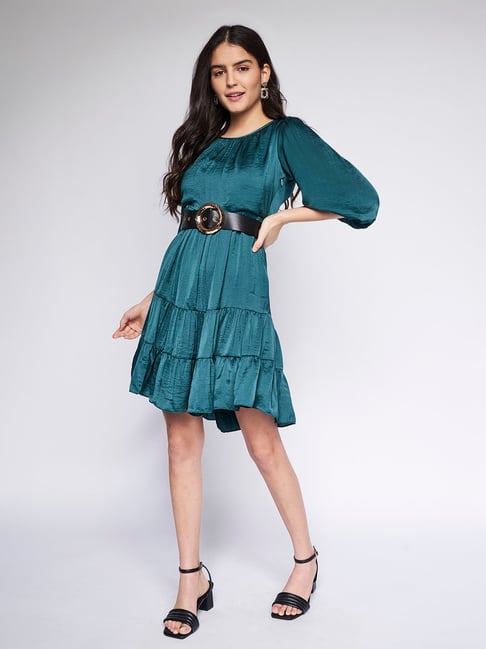 AND Green A-Line Dress Price in India