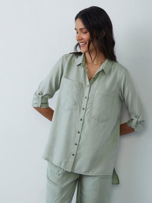 LOV by Westside Sage High-Low Shirt Price in India