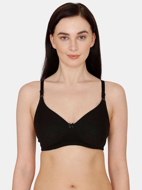 Rosaline by Zivame Black Non Wired Non Padded T Shirt Bra Price in India