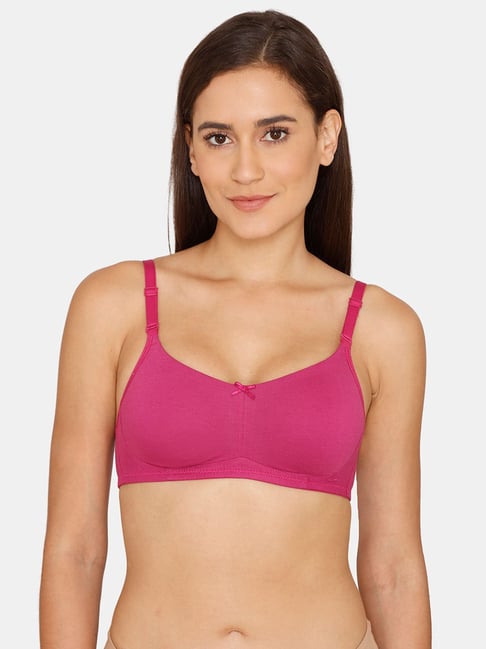 Rosaline by Zivame Fuchsia Non Wired Non Padded T Shirt Bra Price in India