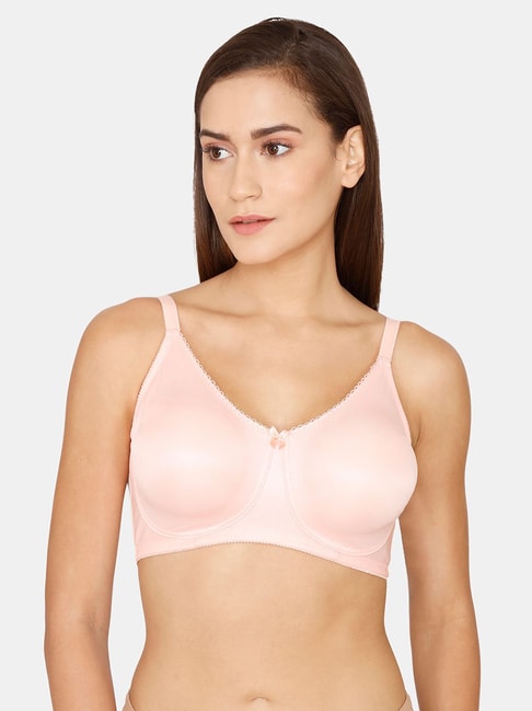 Buy Zivame Light Pink Non Wired Non Padded Full Coverage Bra for