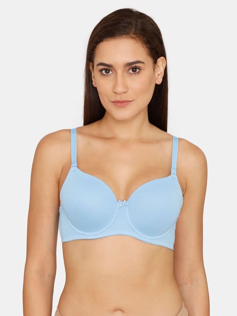 Zivame Blue Under wired Padded T Shirt Bra Price in India