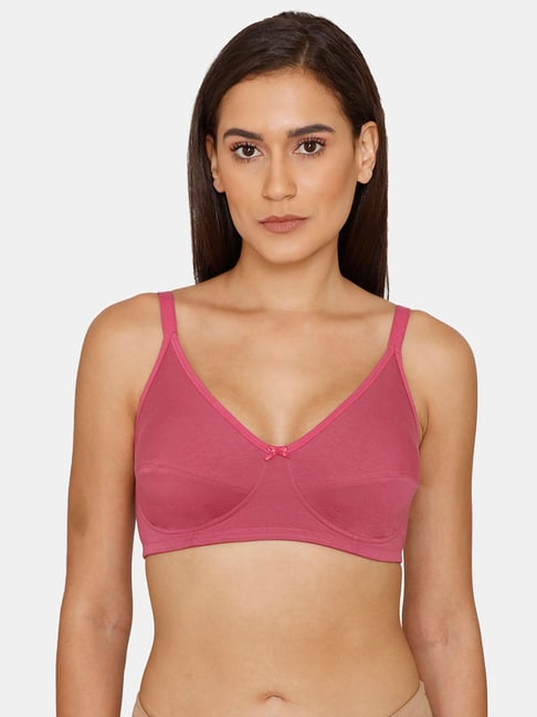 Zivame Pink Non Wired Non Padded Full Coverage Bra Price in India