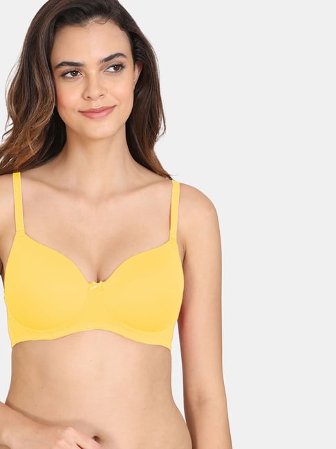 Zivame Yellow Non Wired Non Padded T Shirt Bra Price in India