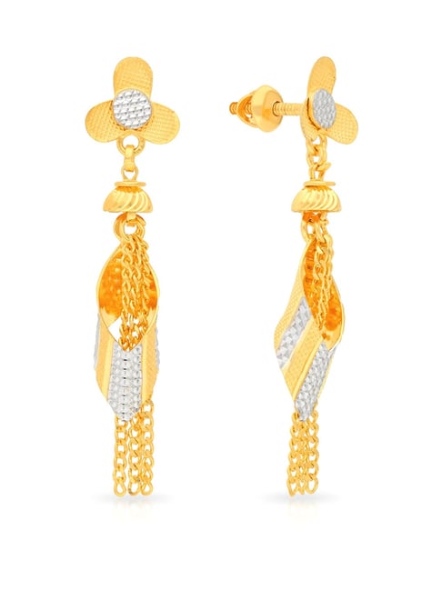 Malabar Gold and Diamonds 22 KT (916) purity Yellow Gold Malabar Gold  Earring EGDJNO012_Y for Women : Amazon.in: Fashion