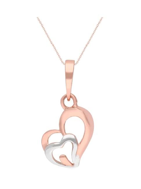 Hanging diamond heart pendant in 14K rose gold | Golden Flamingo