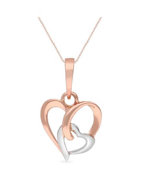 Double Heart Necklace 1/20 ct tw Diamonds 10K Two-Tone Gold | Jared