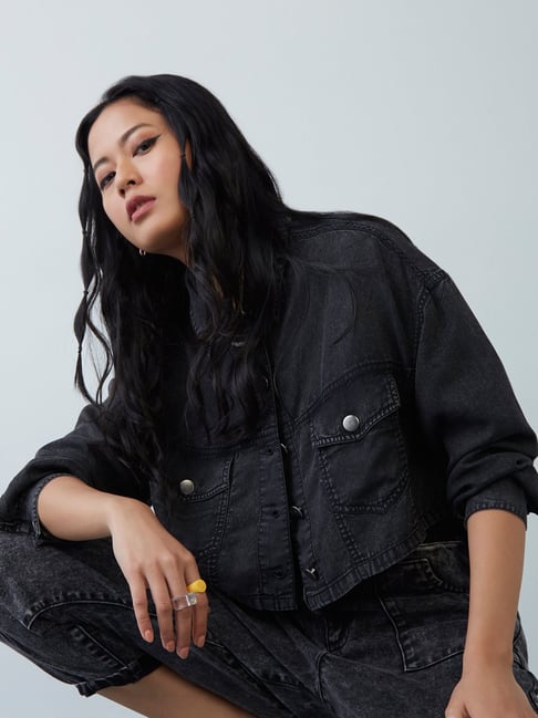 Zara Trafaluc Premium Wash Distressed Jean Jacket Women Crop Sz S | eBay