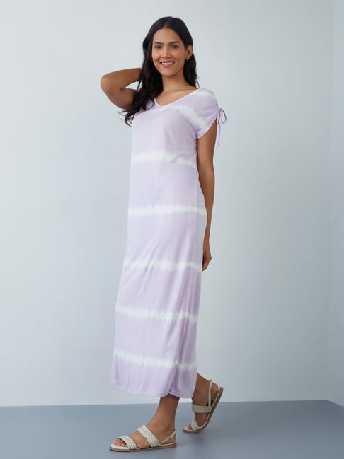 LOV by Westside Lilac Tie-Dye Design Jasmine Dress Price in India