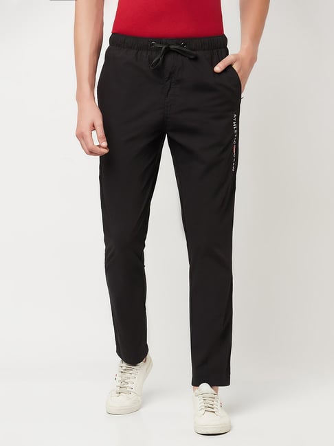 Octave Black Regular Fit Trackpants-Octave-Apparel-TATA CLIQ