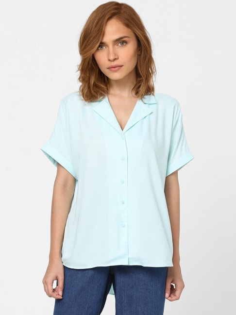 Vero Moda Light Blue Regular Fit Shirt Price in India