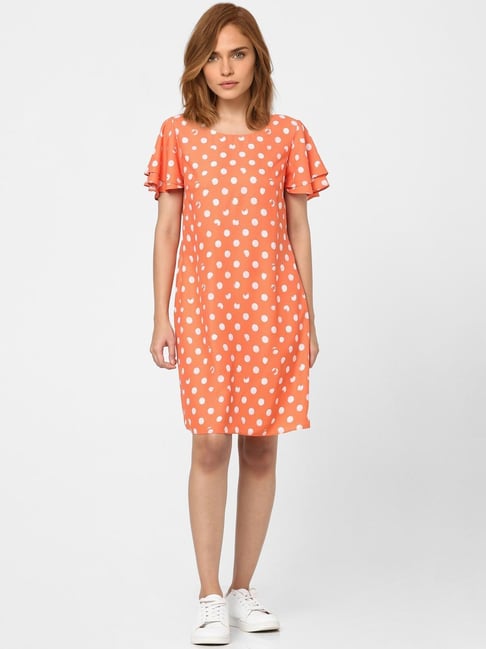 Vero Moda Orange Polka Dot Dress Price in India