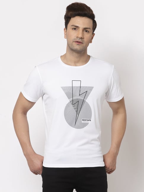 Red Tape White Round Neck Sports T-Shirt-picture-12