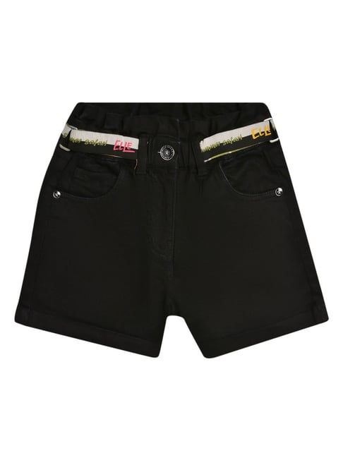 Elle Kids Black Solid Shorts