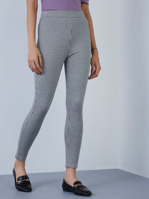 Wardrobe by Westside Black and White Houndstooth Pants