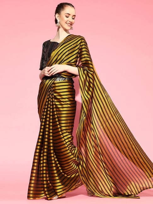 Pooja Black-Yellow Soft Silk Saree – Zariknyaa