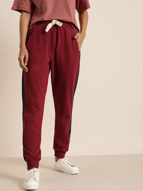 Dillinger Maroon Cotton Joggers