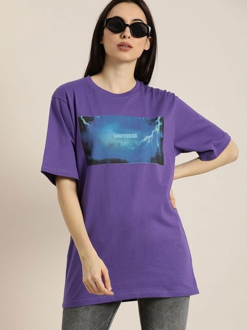 Buy Dillinger Purple Printed T-Shirt 
