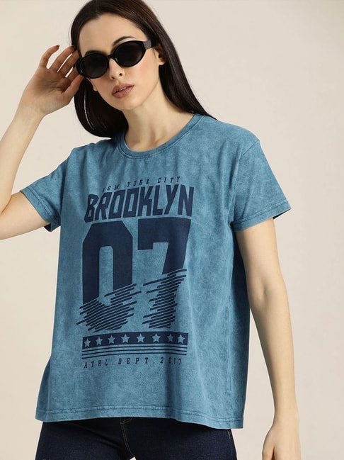 Dillinger Light Blue Graphic Print T-Shirt Price in India