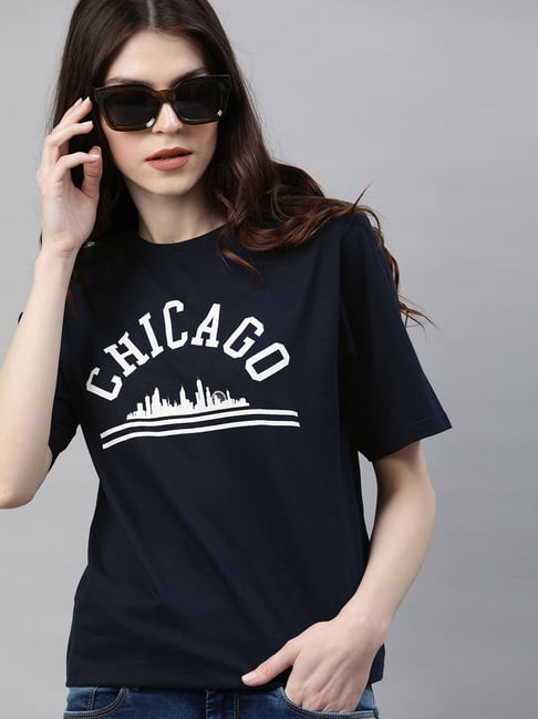 Oversized Chicago Print T-Shirt