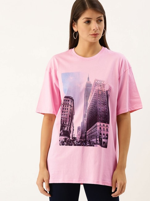 Dillinger Pink Printed T-Shirt Price in India