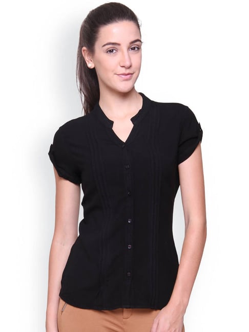 Identiti Black Regular Fit Shirt Price in India