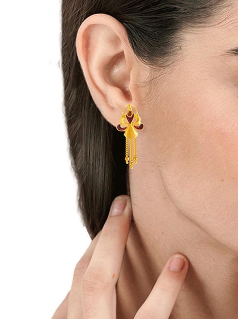 22KT Yellow Gold Jhumki Earrings for Women