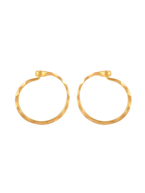 V Shape Yellow 22k Gold Hoop Earrings at Rs 15000/pair in New Delhi | ID:  14443995588