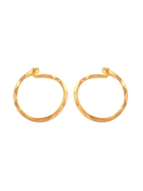 Buy 1 Gram Gold Guaranteed Jewellery Plain Gold Ring Design Hoop Earrings  for Women