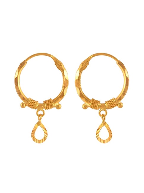 Buy 22k Teen Pankh CZ Gold Dangle Earrings Online from Vaibhav Jewellers