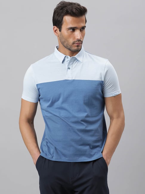 Rare Rabbit Blue Colour-Blocked Polo 