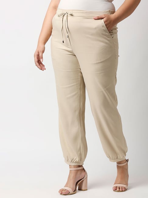 Buy Twenty Dresses Beige Mid Rise Joggers for Women Online Tata CLiQ