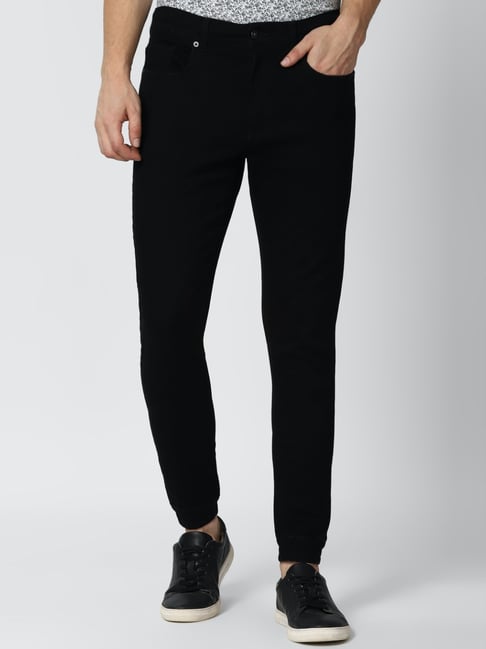 Peter England Black Cotton Slim Fit Jeans