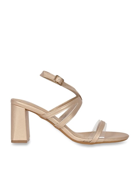 Jove Women's Golden Ankle Strap Sandals