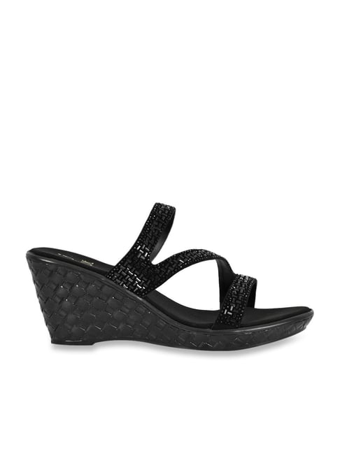 Jove Women's Black Casual Wedges