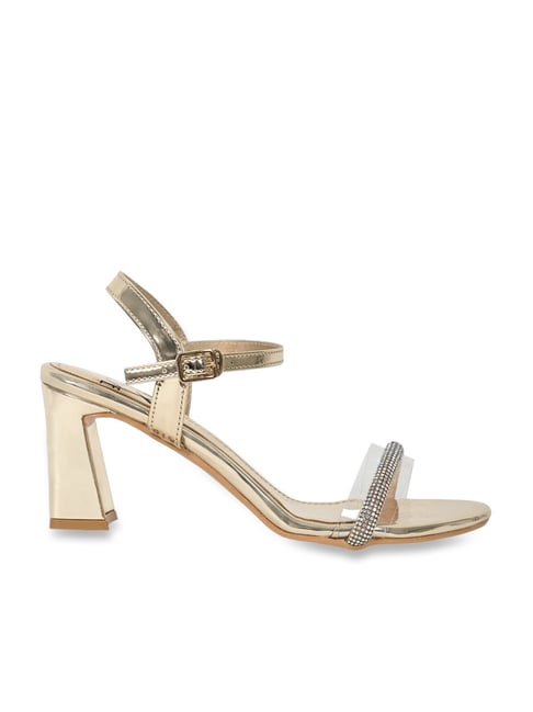 Jove Women's Golden Ankle Strap Sandals